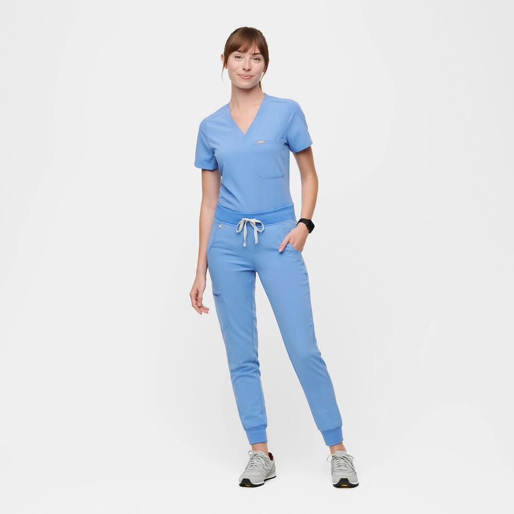 NWT FIGS Zamora 2.0 Jogger Scrub Pants Ceil Blue XXS